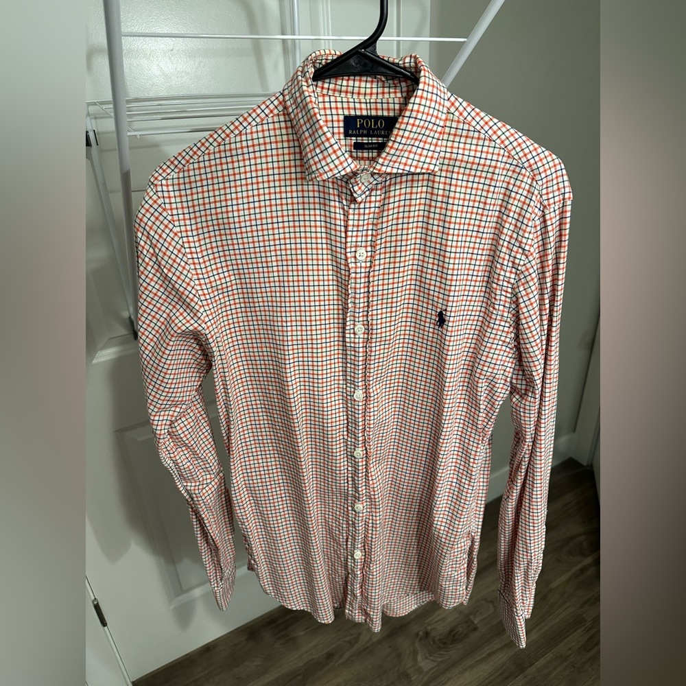 Men Polo Ralph Lauren slim fit dress shirt small